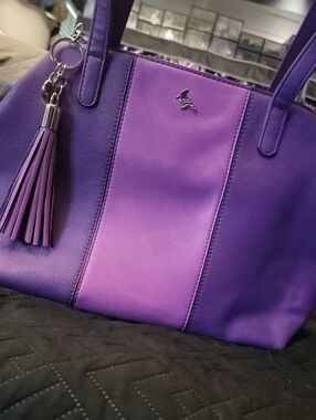 Purple Two-Tone Tote with Tassel Accent by